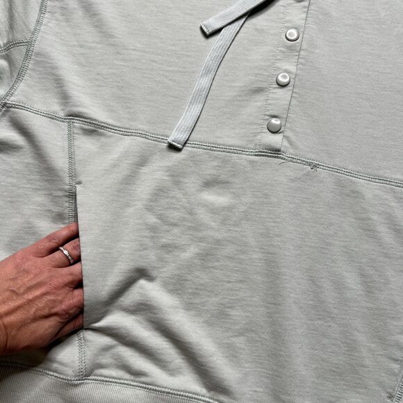Z Supply Weekender Hoodie Top Womens Small Mint Green Snap Boxy Pockets - Picture 5 of 8